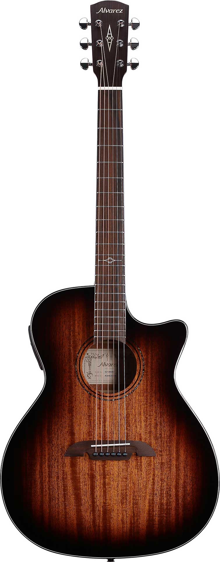Left-Handed Cutaway Electro-Acoustic Guitar - Violin Burst Finish With Built-in Tuner & Preamp