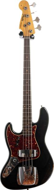 Fender Custom Shop 1962 Jazz Bass Relic Aged Black Rosewood Fingerboard Left Handed #CZ574122