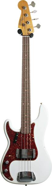 Fender Custom Shop 1963 Precision Bass Journeyman Relic Aged Olympic White Rosewood Fingerboard Left Handed #CZ574749
