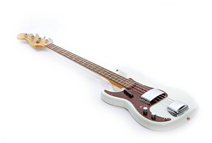 Fender Custom Shop 1963 Precision Bass Journeyman Relic Aged Olympic White Rosewood Fingerboard Left Handed #CZ574749 Fender Custom Shop 1963 Precision Bass Journeyman Relic Aged Olympic White Rosewood Fingerboard Left Handed #CZ574749