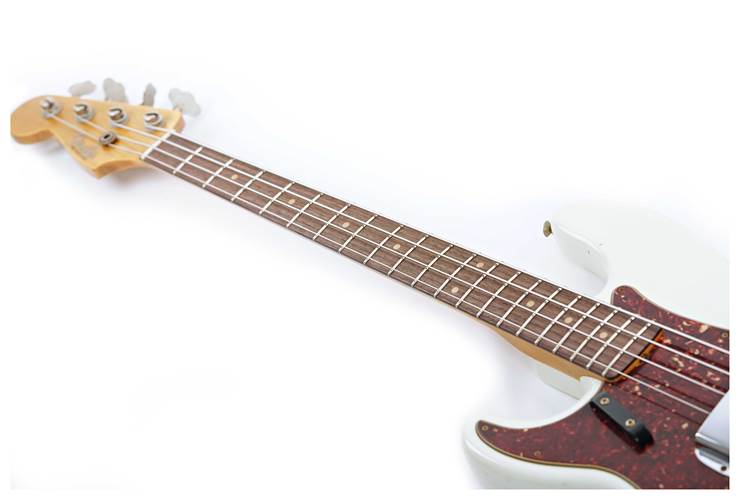 Fender Custom Shop 1963 Precision Bass Journeyman Relic Aged Olympic White Rosewood Fingerboard Left Handed #CZ574749 Fender Custom Shop 1963 Precision Bass Journeyman Relic Aged Olympic White Rosewood Fingerboard Left Handed #CZ574749