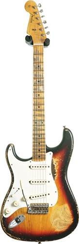 Fender Custom Shop Limited Edition Red Hot Stratocaster Super Heavy Relic Faded Aged Chocolate 3 Colour Sunburst Maple Fingerboard Left Handed #R132377