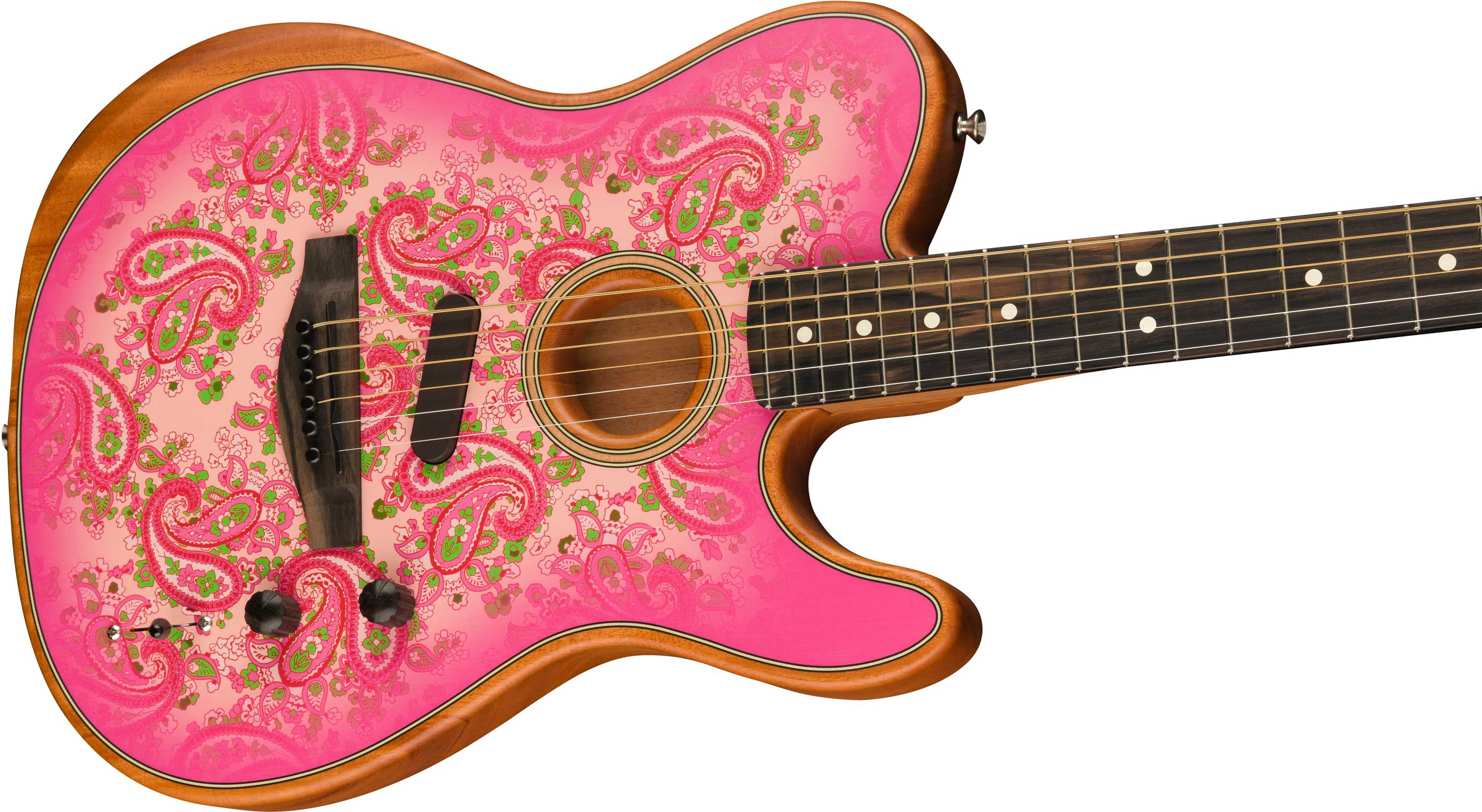 Fender American Acoustasonic Telecaster Pink Paisley guitarguitar UK Exclusive