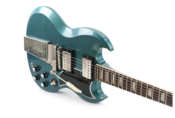 Gibson Custom Shop Murphy Lab 1964 SG Standard Reissue with Maestro Vibrola Light Aged Antique Pelham Blue #303274 Gibson Custom Shop Murphy Lab 1964 SG Standard Reissue with Maestro Vibrola Light Aged Antique Pelham Blue #303274