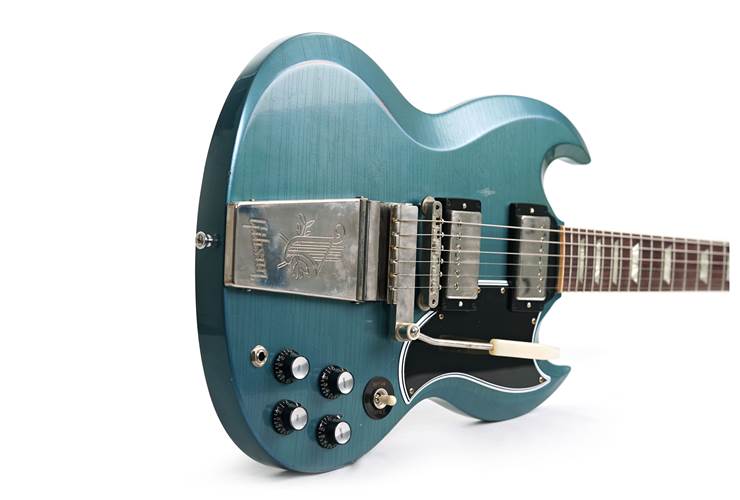 Gibson Custom Shop Murphy Lab 1964 SG Standard Reissue with Maestro Vibrola Light Aged Antique Pelham Blue #303274 Gibson Custom Shop Murphy Lab 1964 SG Standard Reissue with Maestro Vibrola Light Aged Antique Pelham Blue #303274