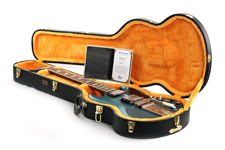 Gibson Custom Shop Murphy Lab 1964 SG Standard Reissue with Maestro Vibrola Light Aged Antique Pelham Blue #303274 Gibson Custom Shop Murphy Lab 1964 SG Standard Reissue with Maestro Vibrola Light Aged Antique Pelham Blue #303274