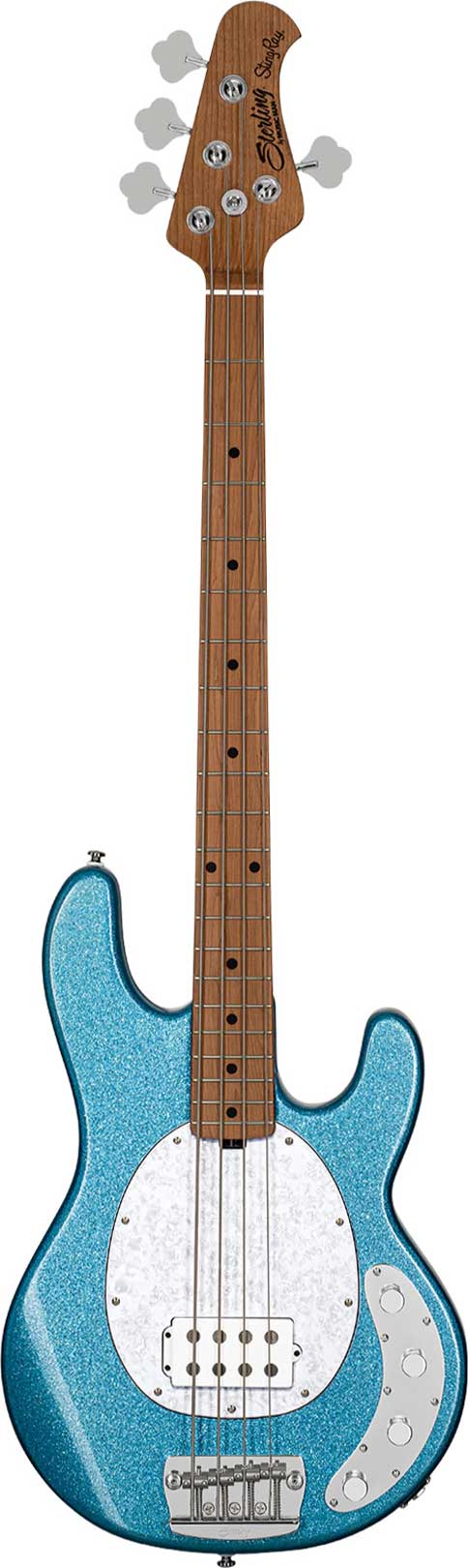 Music Man Sterling StingRay Ray34 Blue Sparkle Roasted Maple