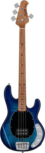 Music Man Sterling StingRay Ray34 Flame Maple Neptune Blue Roasted Maple Fingerboard