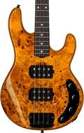 Music Man Sterling StingRay Ray34 HH Poplar Burl Amber Rosewood Fingerboard