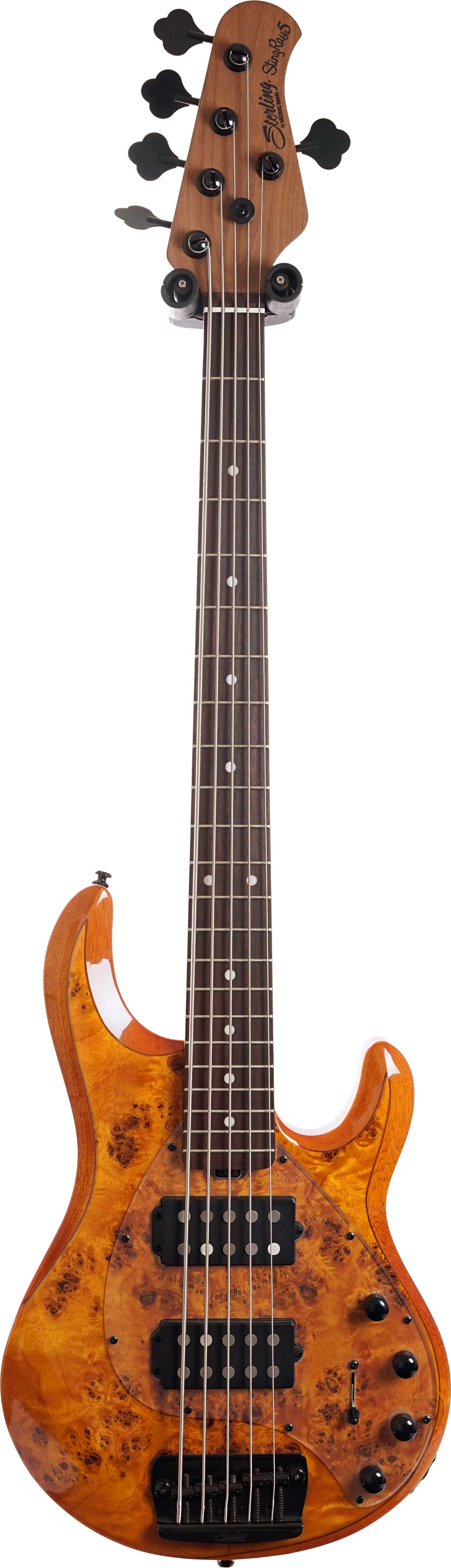 Music Man Sterling StingRay Ray35 HH Poplar Burl Amber Rosewood Fingerboard (Ex-Demo) #SR58994