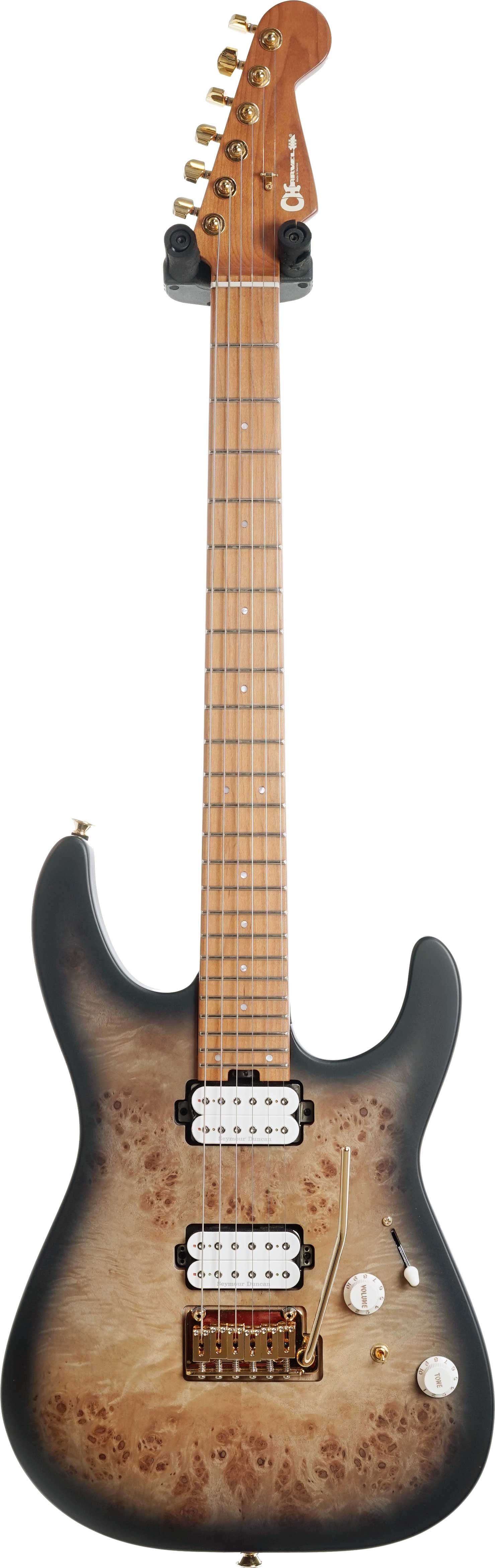 Charvel Pro-Mod DK24 HH 2PT CM Poplar Burl Transparent Black Burst Maple Fingerboard (Ex-Demo) #MC21004884