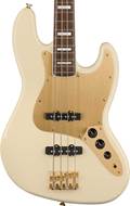 Squier 40th Anniversary Jazz Bass Gold Edition Olympic White Indian Laurel Fingerboard