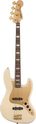 Squier 40th Anniversary Jazz Bass Gold Edition Olympic White Indian Laurel Fingerboard