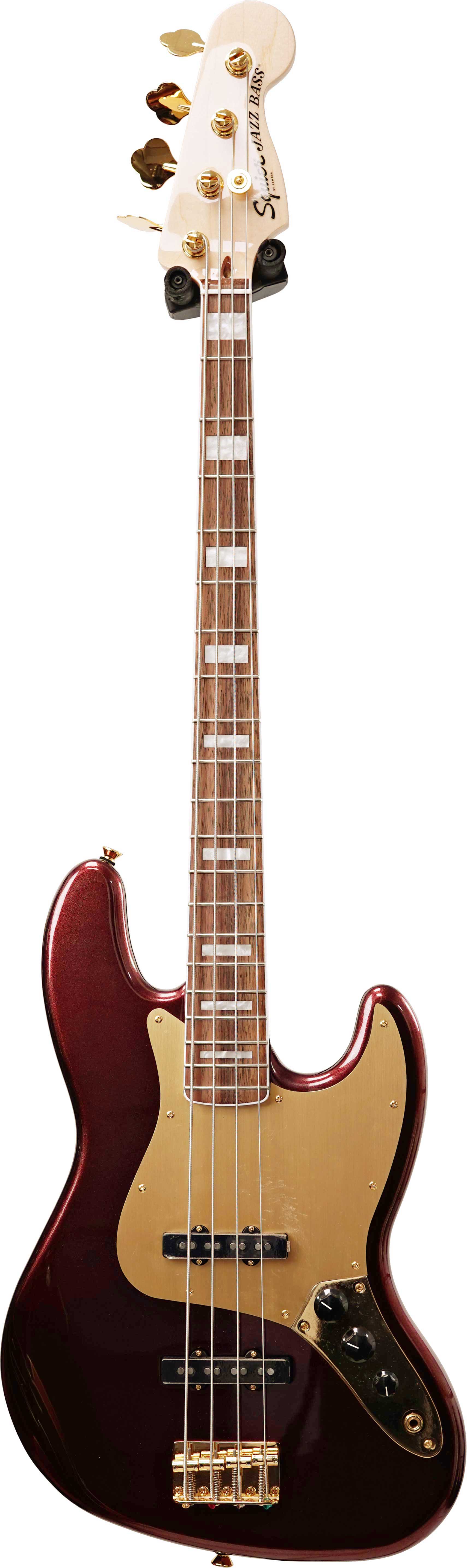 Squier 40th Anniversary Gold Edition Jazz Bass Ruby Red Metallic