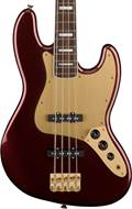 Squier 40th Anniversary Jazz Bass Gold Edition Ruby Red Metallic Indian Laurel Fingeboard