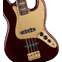 Squier 40th Anniversary Jazz Bass Gold Edition Ruby Red Metallic Indian Laurel Fingeboard Front View
