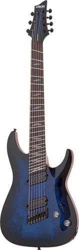 Schecter Omen Elite-7 Multiscale See Thru Blue Burst