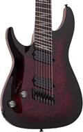 Schecter Omen Elite-7 Multiscale Black Cherry Burst Left Handed