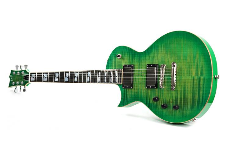 ESP USA Eclipse Flame Maple EMG Lime Burst Left Handed #US24466 ESP USA Eclipse Flame Maple EMG Lime Burst Left Handed #US24466