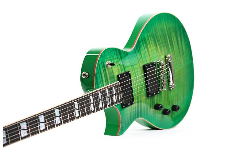 ESP USA Eclipse Flame Maple EMG Lime Burst Left Handed #US24466 ESP USA Eclipse Flame Maple EMG Lime Burst Left Handed #US24466