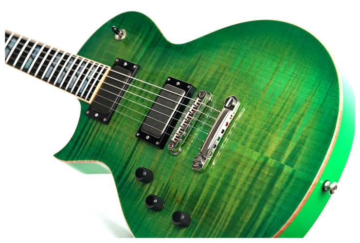 ESP USA Eclipse Flame Maple EMG Lime Burst Left Handed #US24466 ESP USA Eclipse Flame Maple EMG Lime Burst Left Handed #US24466