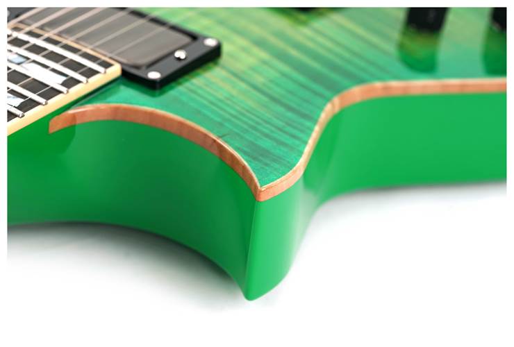 ESP USA Eclipse Flame Maple EMG Lime Burst Left Handed #US24466 ESP USA Eclipse Flame Maple EMG Lime Burst Left Handed #US24466