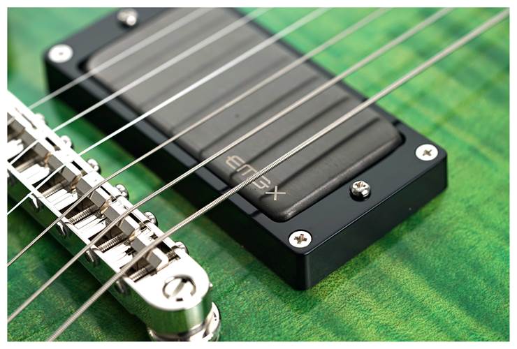 ESP USA Eclipse Flame Maple EMG Lime Burst Left Handed #US24466 ESP USA Eclipse Flame Maple EMG Lime Burst Left Handed #US24466