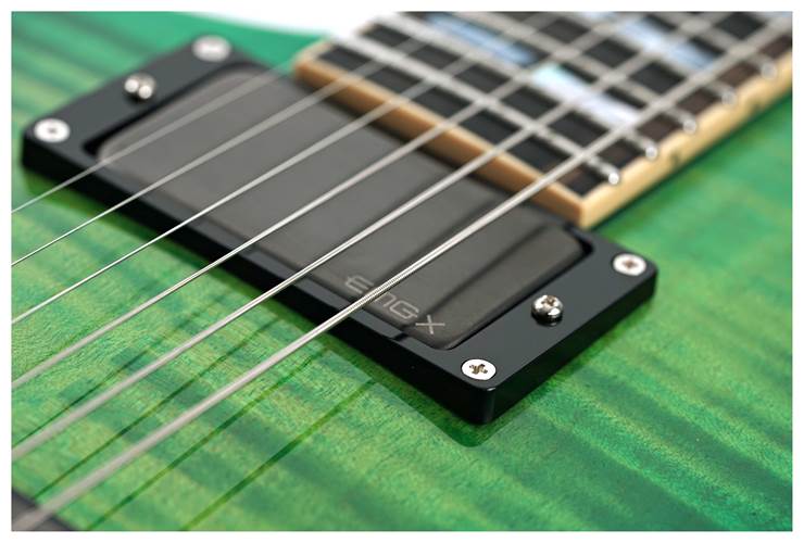 ESP USA Eclipse Flame Maple EMG Lime Burst Left Handed #US24466 ESP USA Eclipse Flame Maple EMG Lime Burst Left Handed #US24466