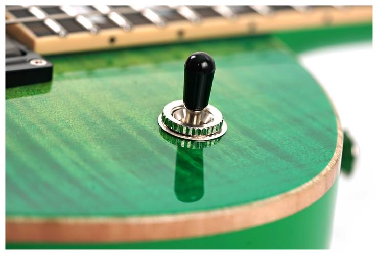 ESP USA Eclipse Flame Maple EMG Lime Burst Left Handed #US24466 ESP USA Eclipse Flame Maple EMG Lime Burst Left Handed #US24466