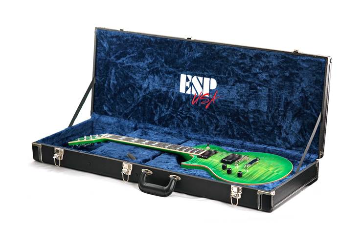 ESP USA Eclipse Flame Maple EMG Lime Burst Left Handed #US24466 ESP USA Eclipse Flame Maple EMG Lime Burst Left Handed #US24466