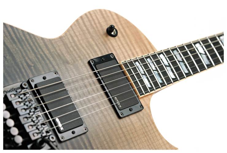 ESP USA Eclipse Flame Maple EMG FR Black Natural Fade Satin #US24302 ESP USA Eclipse Flame Maple EMG FR Black Natural Fade Satin #US24302