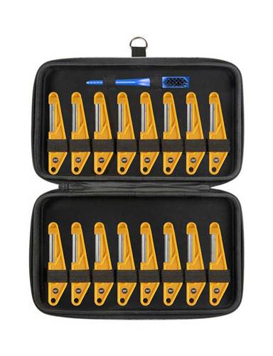 MusicNomad Diamond Coated Nut File Complete Shop Set 16 piece with Storage Case and Cleaning Brush