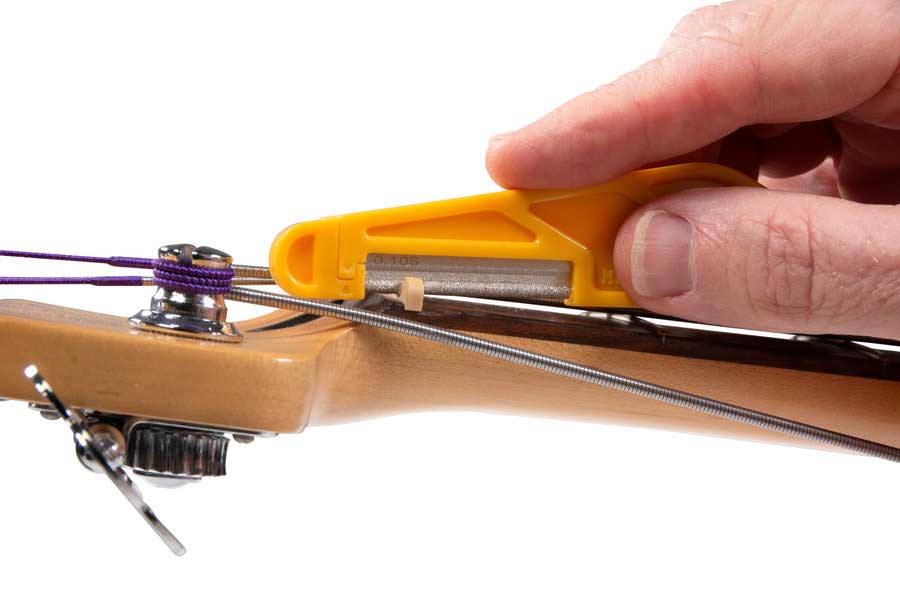 MusicNomad Diamond Coated Nut File Complete Shop Set 16 piece with Storage Case and Cleaning Brush