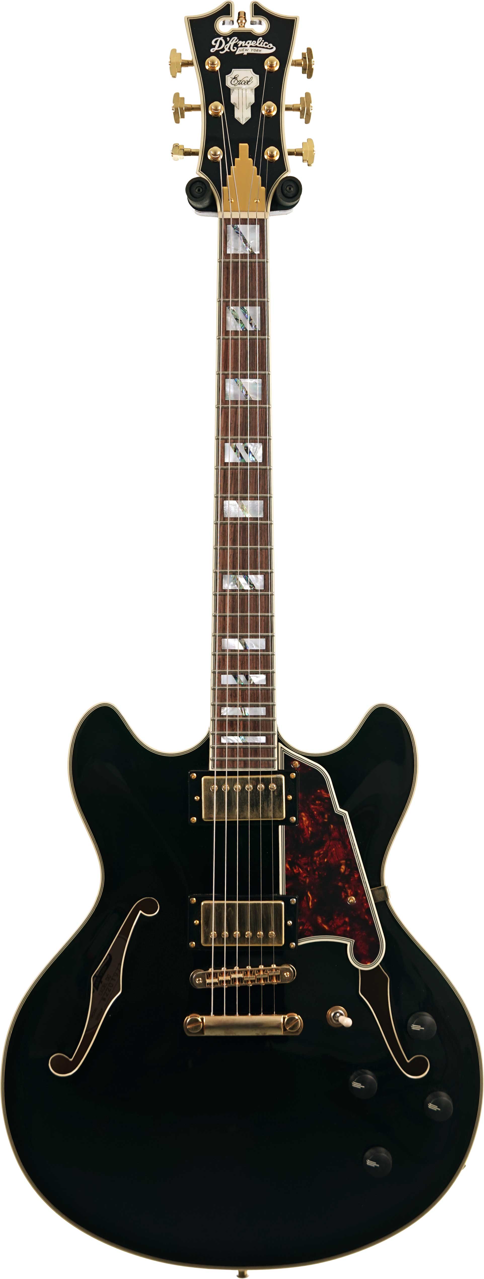 D'Angelico Excel DC Stop-Bar Solid Black (Ex-Demo) #W2201971