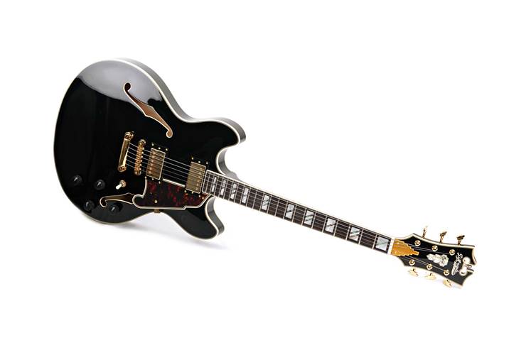 D'Angelico Excel DC Stop-Bar Solid Black D'Angelico Excel DC Stop-Bar Solid Black