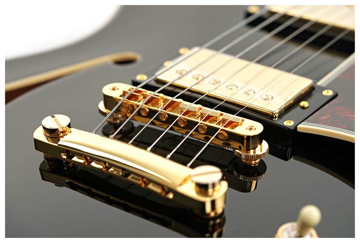D'Angelico Excel DC Stop-Bar Solid Black D'Angelico Excel DC Stop-Bar Solid Black