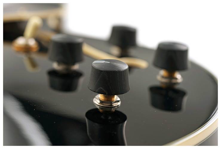 D'Angelico Excel DC Stop-Bar Solid Black D'Angelico Excel DC Stop-Bar Solid Black