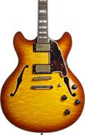 D'Angelico Excel DC Stop-Bar Iced Tea Burst Quilt