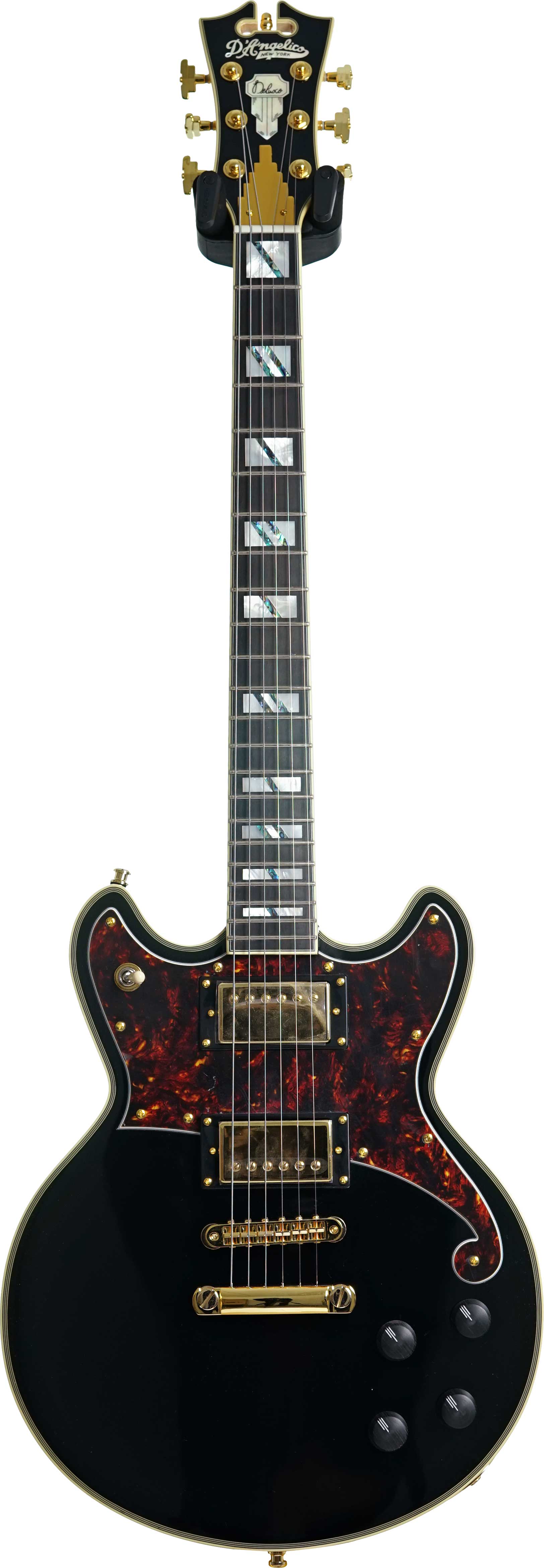 D'Angelico Deluxe Brighton DC Solid Body Black guitarguitar