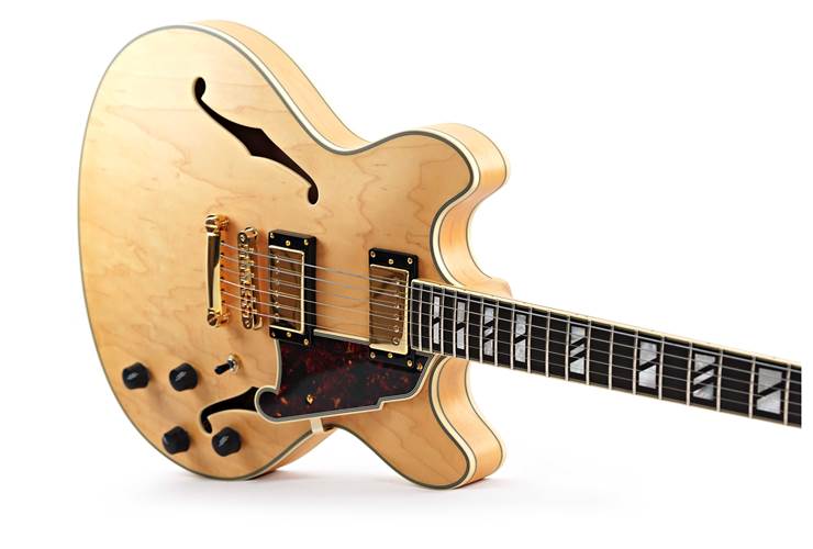 D'Angelico Deluxe DC Semi Hollow Satin Honey (Nearly New) #W2203937 D'Angelico Deluxe DC Semi Hollow Satin Honey (Nearly New) #W2203937