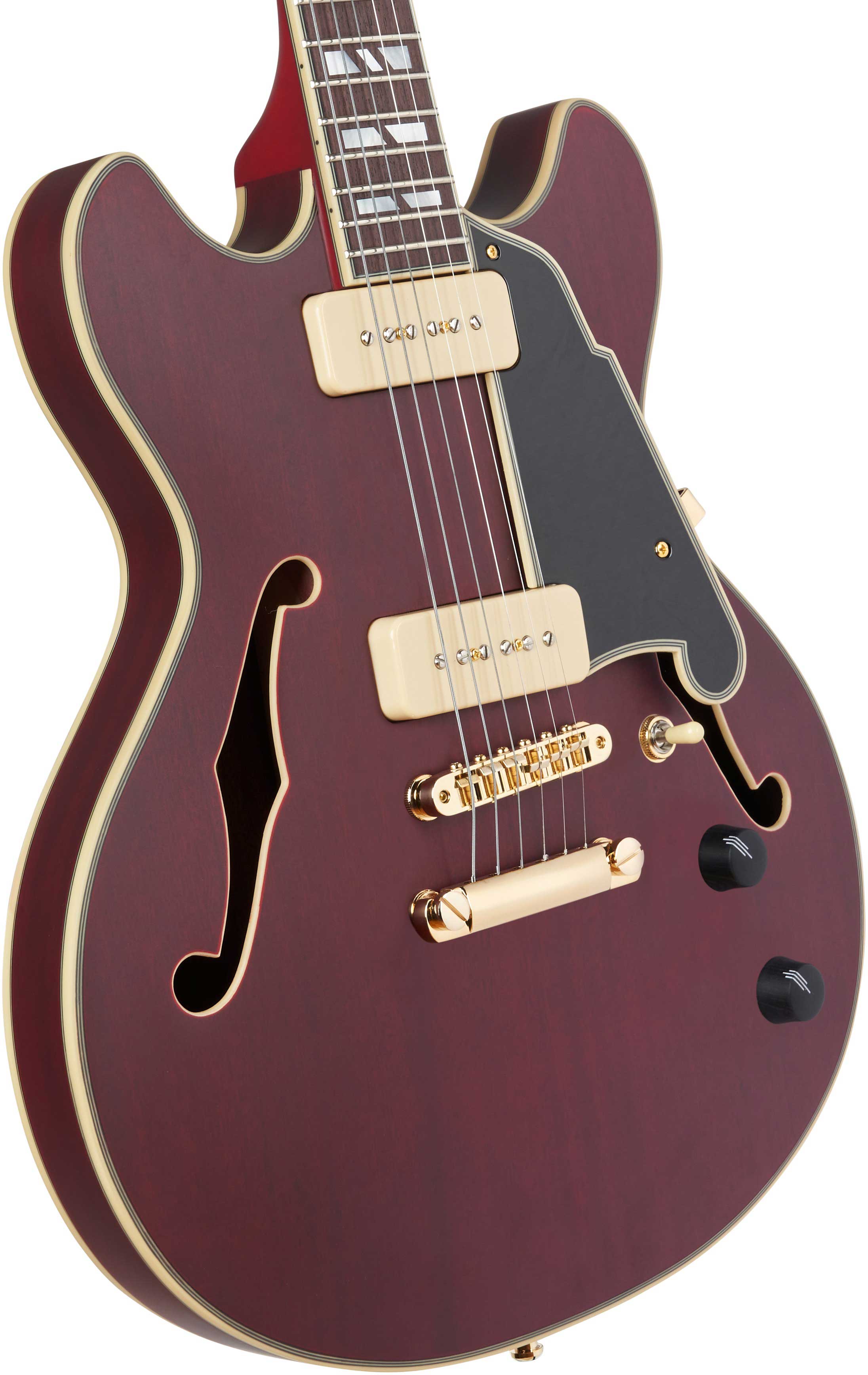 D'Angelico Deluxe Mini DC Satin Trans Wine