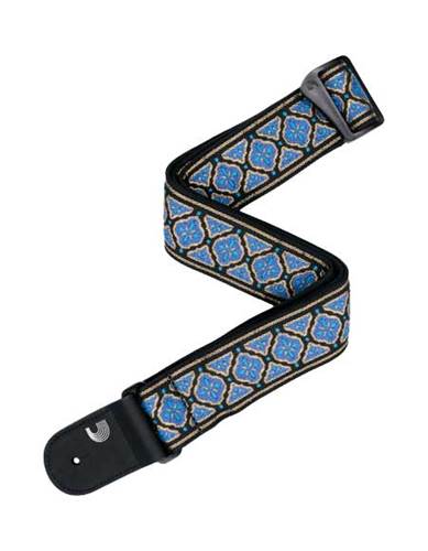 D'Addario Eco-Comfort Woven Guitar Strap Blue and Gold