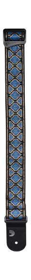 D'Addario Eco-Comfort Woven Guitar Strap Blue and Gold