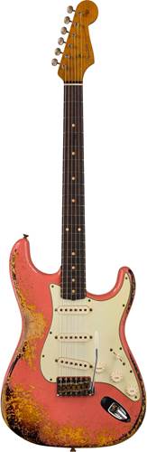 Fender Custom Shop Limited Edition '60/'63 Stratocaster Super Heavy Relic Super Faded Aged Fiesta Red Over 3-Colour Sunburst