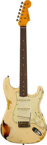 Fender Custom Shop 61 Stratocaster Heavy Relic Aged Vintage White Over 3-Colour Sunburst