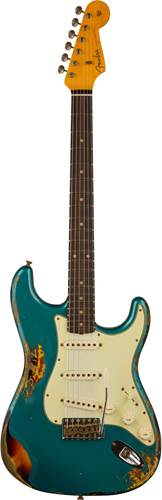 Fender Custom Shop 61 Stratocaster Heavy Relic Aged Ocean Turquoise Over 3-Colour Sunburst