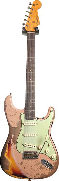 Fender Custom Shop Limited Edition '59 Stratocaster Super Heavy Relic Aged Dirty Shell Pink Over Chocolate 3-Colour Sunburst #CZ570979