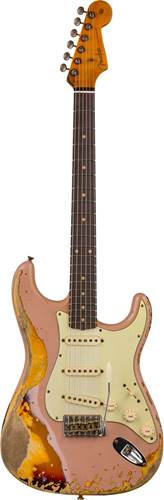 Fender Custom Shop Limited Edition '59 Stratocaster Super Heavy Relic Aged Dirty Shell Pink Over Chocolate 3-Colour Sunburst