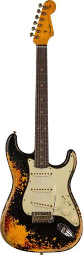 Fender Custom Shop Limited Edition '59 Stratocaster Super Heavy Relic Aged Black Over Chocolate 3-Colour Sunburst