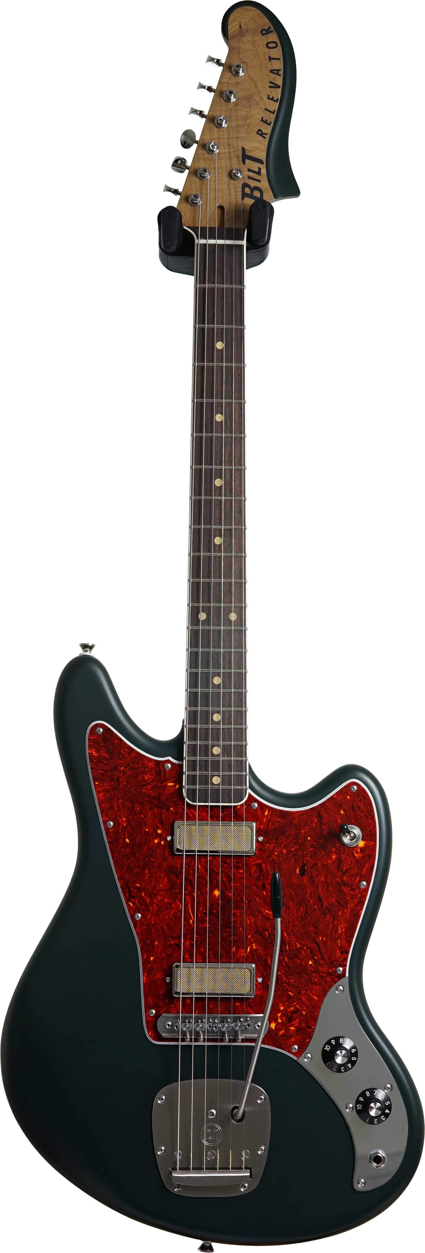 BilT Relevator Highland Green Metallic Satin Rosewood Fingerboard Mojo Gold Foil Mini Humbuckers Mastery Trem (Ex-Demo) #22878